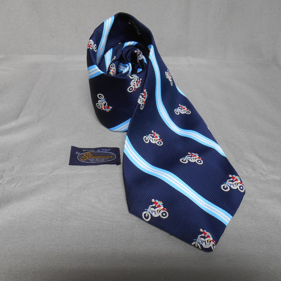 Stanicci Other - Vintage Stanicci blue motorcyclist neck tie Italy